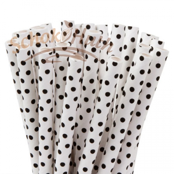Cakepop Papierhalme "Small dots black"